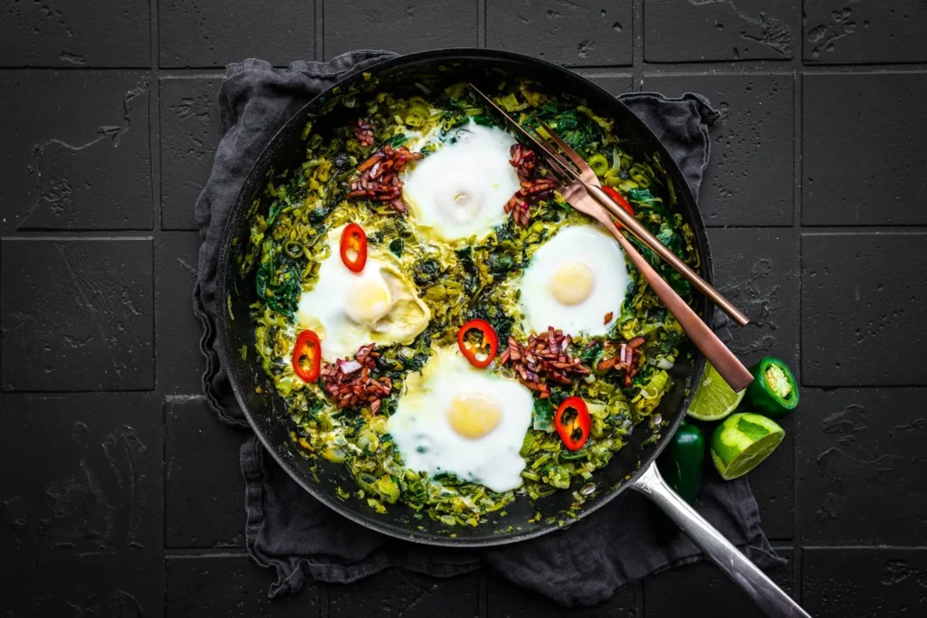 shakshuka-rezepte grüne shakshuka