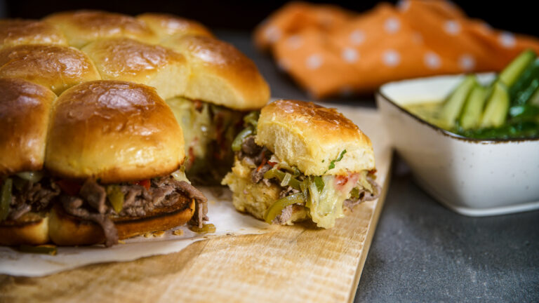 Pull Apart Philly Cheese Steak Sliders