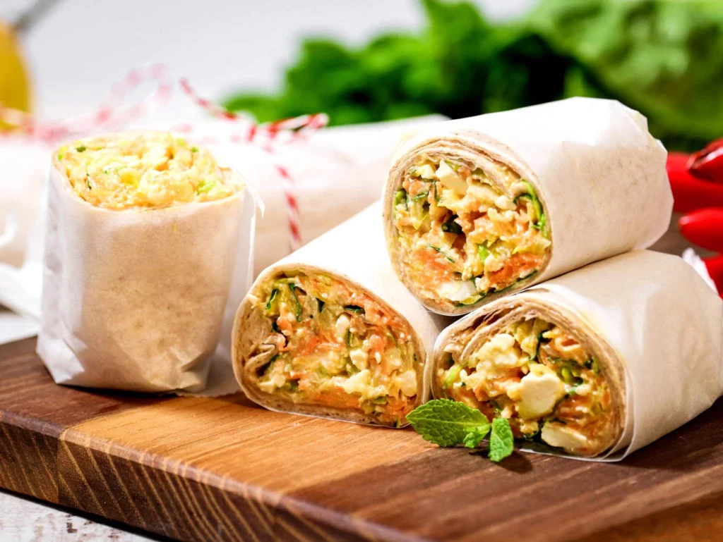 Salat-Wraps Regebogen Style