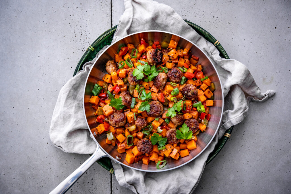 Rezepte mit Salsciccia Süßkartoffel Pfannengericht