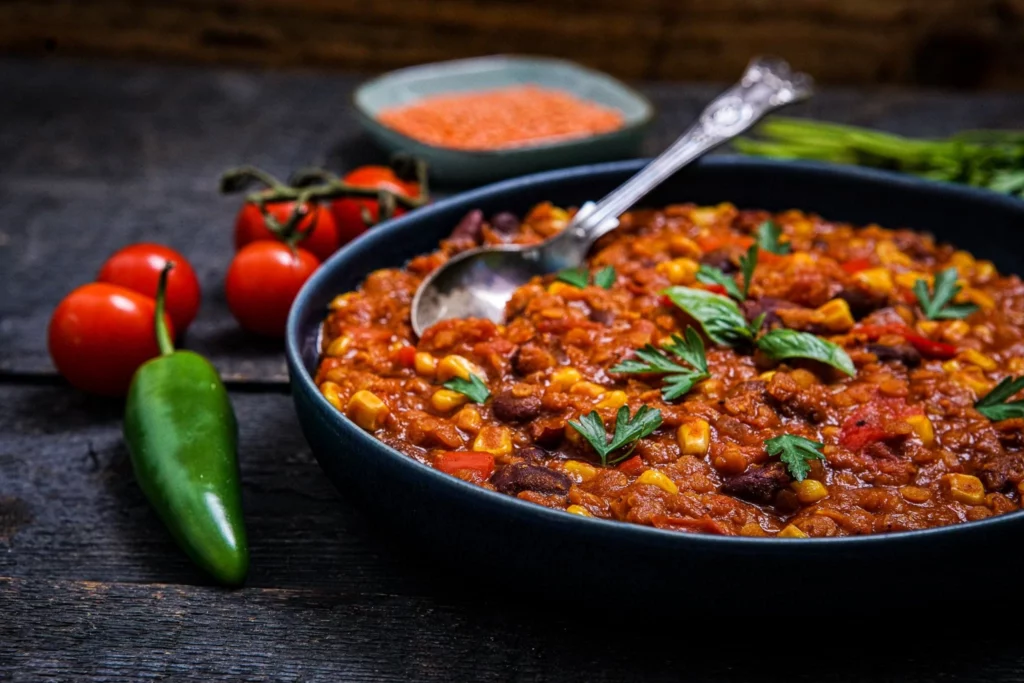 Chili sin Carne mit roten Linsen