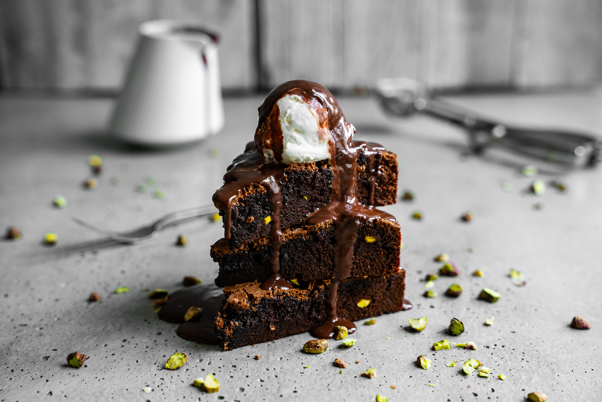 Schokoladenkuchen Mit Vanilleeis