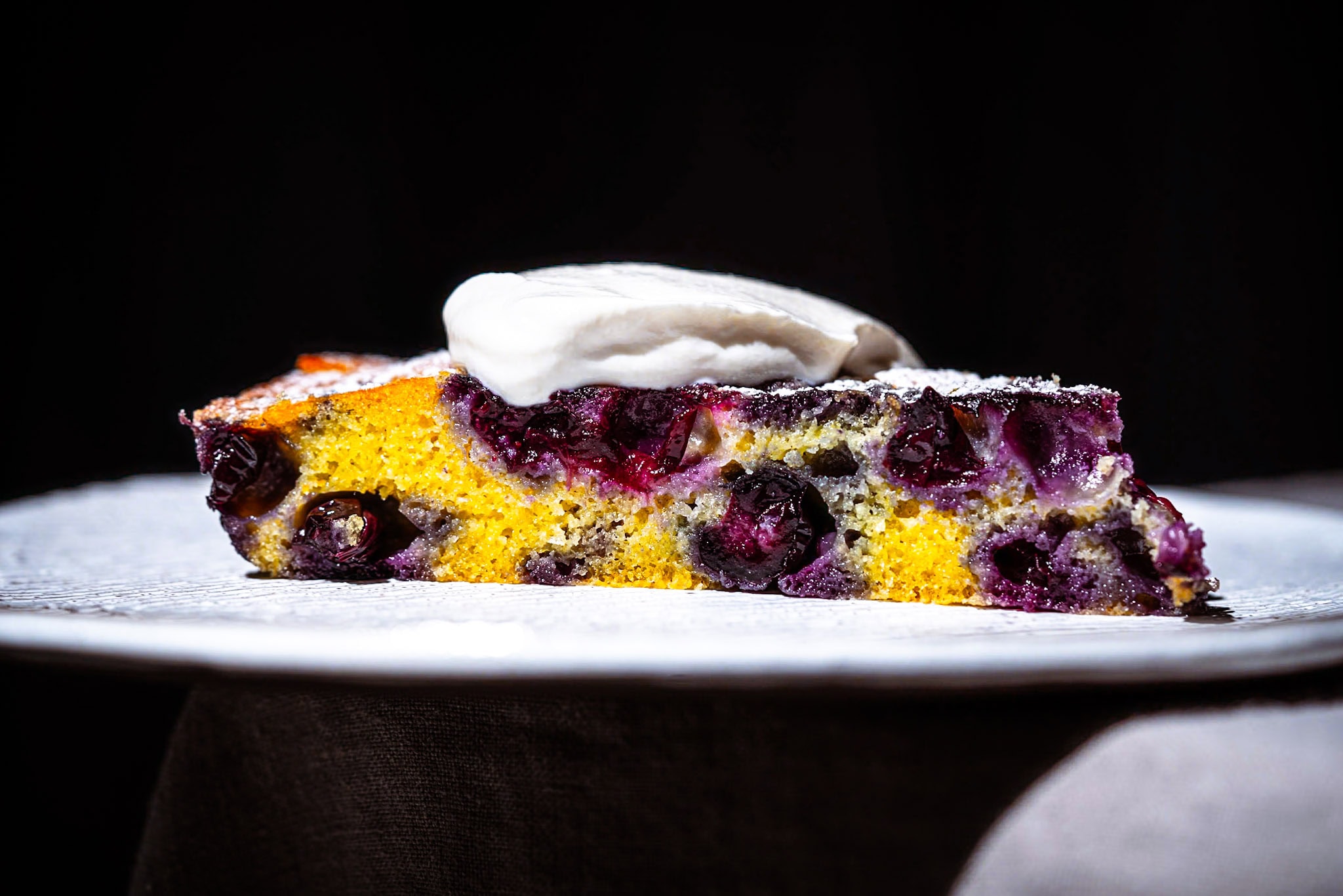 Heidelbeerkuchen mit Ricotta und Zitrone