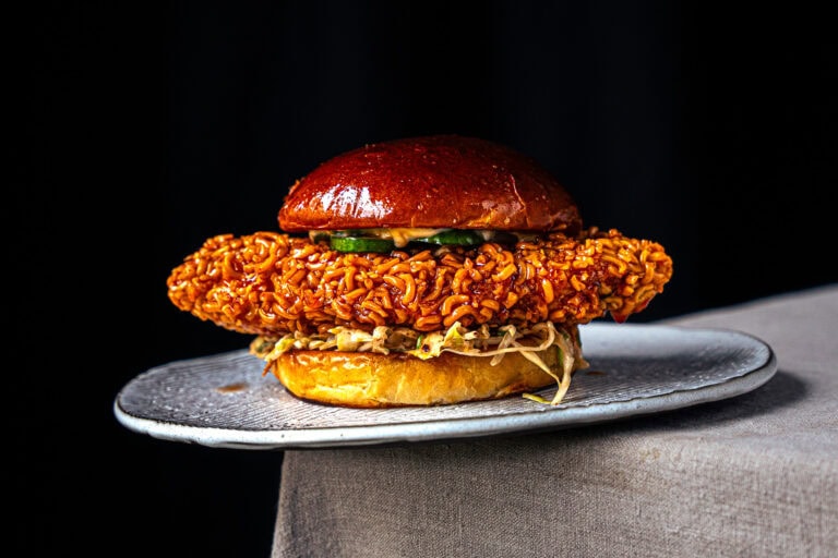 Ramen Fried Chicken Burger