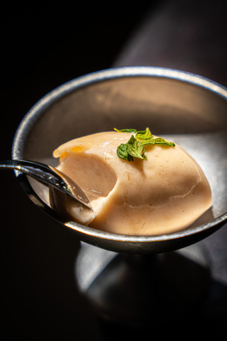 Gegrilltes Pfirsich Sorbet