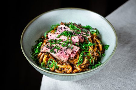 Black Garlic Steak Noodles