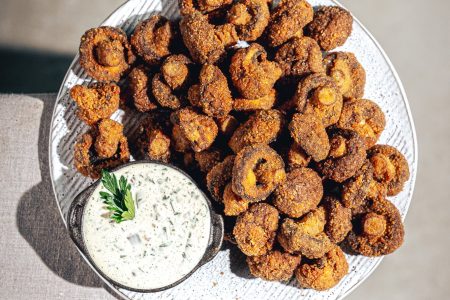 Gebackene Champignons mit Sauce tartare