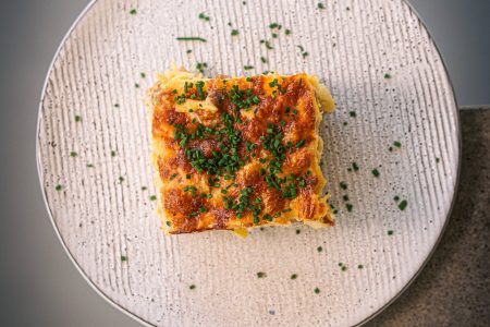 Überbackene Schinkenfleckerl