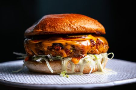 Kürbis Burger mit Kernöl Sourcream