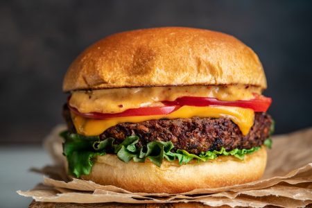 Schwammerl Burger mit Honey Mustard Sauce