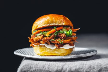 Crispy Pulled Mushroom Burger