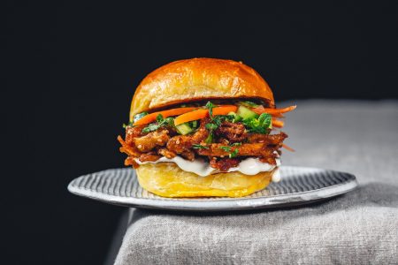 Crispy Pulled Mushroom Burger