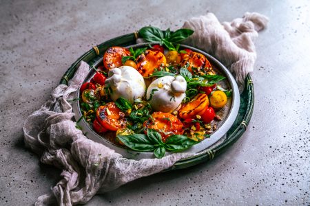 Marillen Caprese mit Burrata