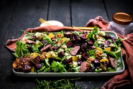 Herbstsalat mit geröstetem Gemüse