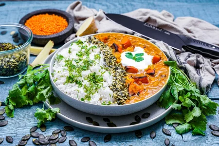 kürbis-curry mit linsen