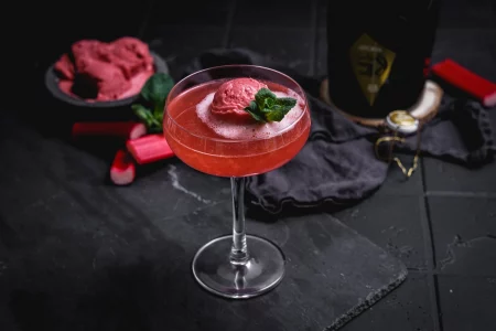 Rhabarber-Sorbet-Fizz