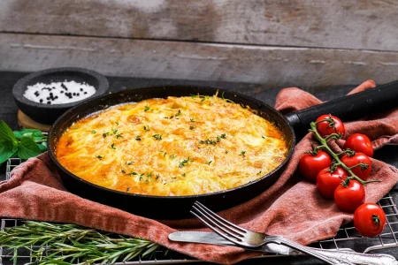 Rotwein-Ragout mit Kartoffelsoufflé