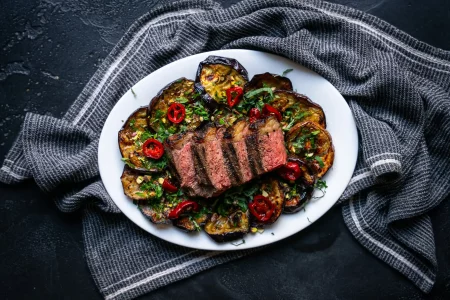 Melanzani-Salat gegrillt