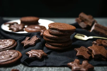 schoko-weihnachtskekse double chocolate cookies